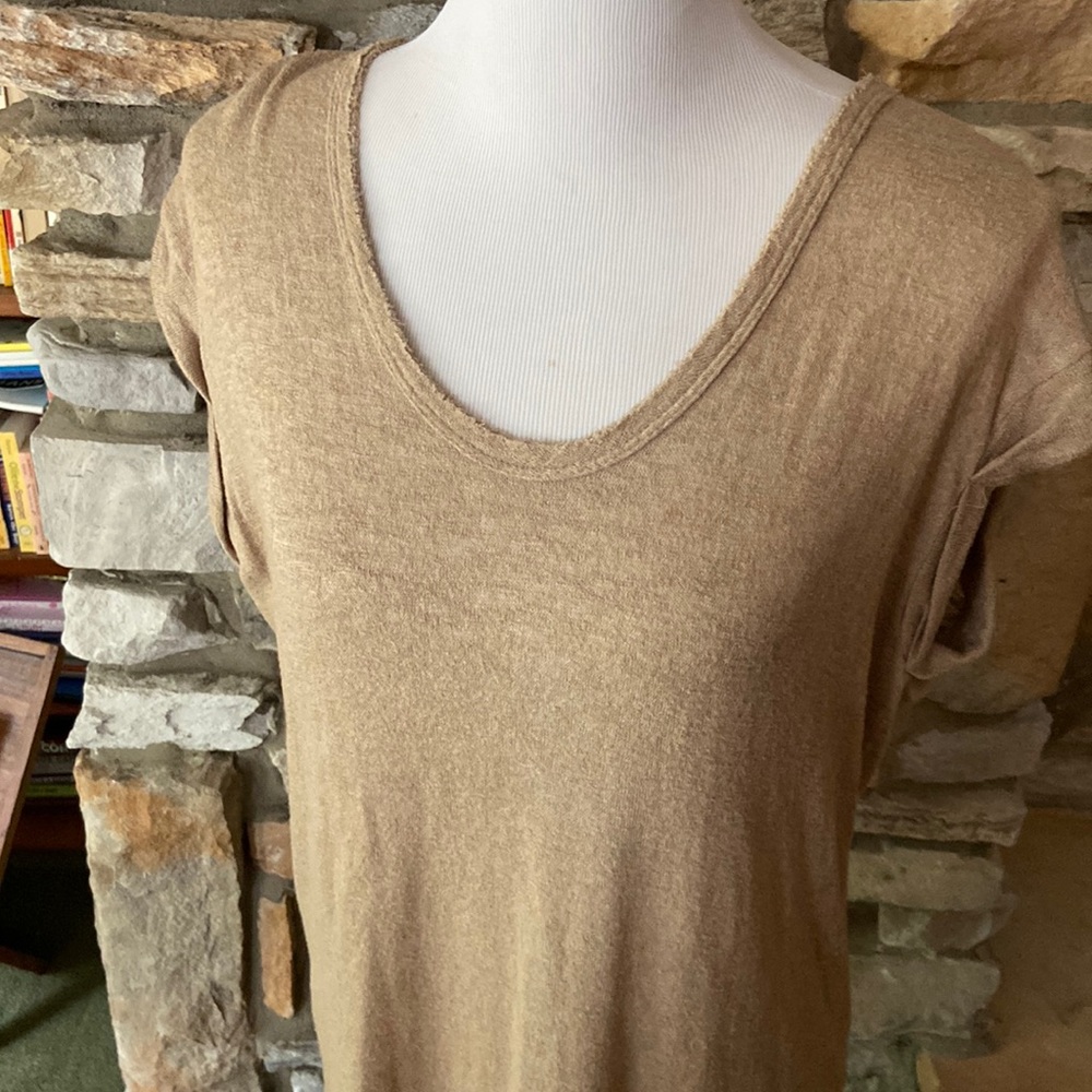 MC tunic length slubbed top, neutral color, size M